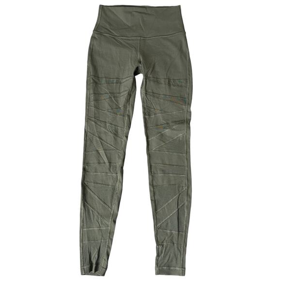 Lululemon Wunder Under Pant Tech Mesh 28" size 6 legging skinny sage green - Picture 2 of 9